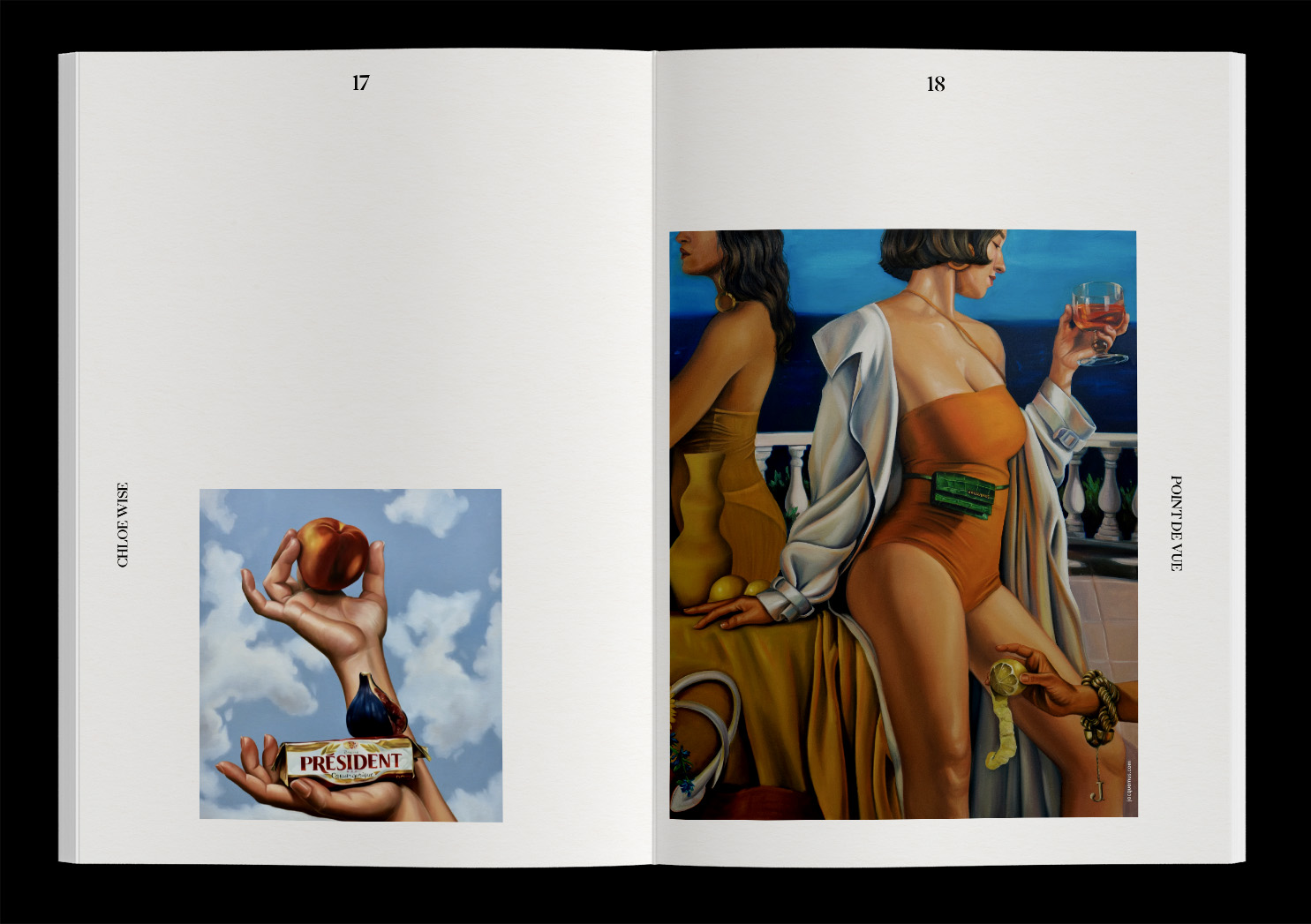 double page présentant les peintures de chloe wise